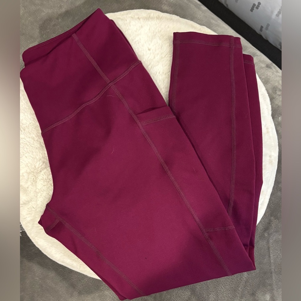 Zella Burgundy High-Waist Athletic Leggings